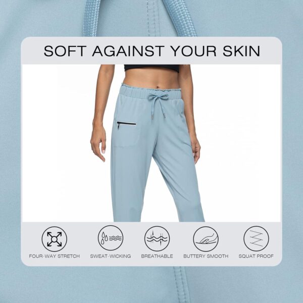 Haowind Joggers for Women with Pockets Elastic Waist Workout Sport Gym Pants Comfy Lounge Yoga Running Pants - Image 3