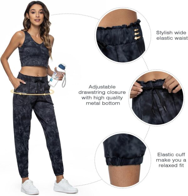 Haowind Joggers for Women with Pockets Elastic Waist Workout Sport Gym Pants Comfy Lounge Yoga Running Pants - Image 4