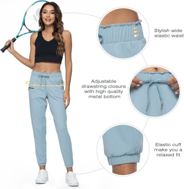 Haowind Joggers for Women with Pockets Elastic Waist Workout Sport Gym Pants Comfy Lounge Yoga Running Pants - Image 4