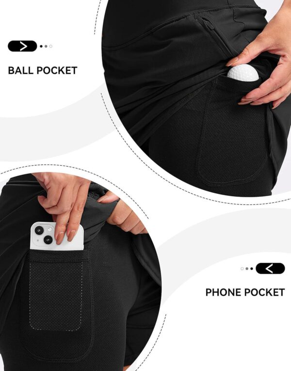 High Waisted Golf Skirts Tennis Skirt Zipper Pockets Athletic Skorts for Woman Workout Casual - Image 3