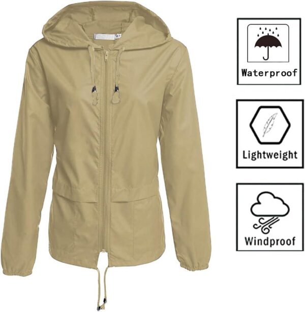 Hount Women's Lightweight Hooded Raincoat Waterproof Packable Active Outdoor Rain Jacket (S-3XL) - Image 4