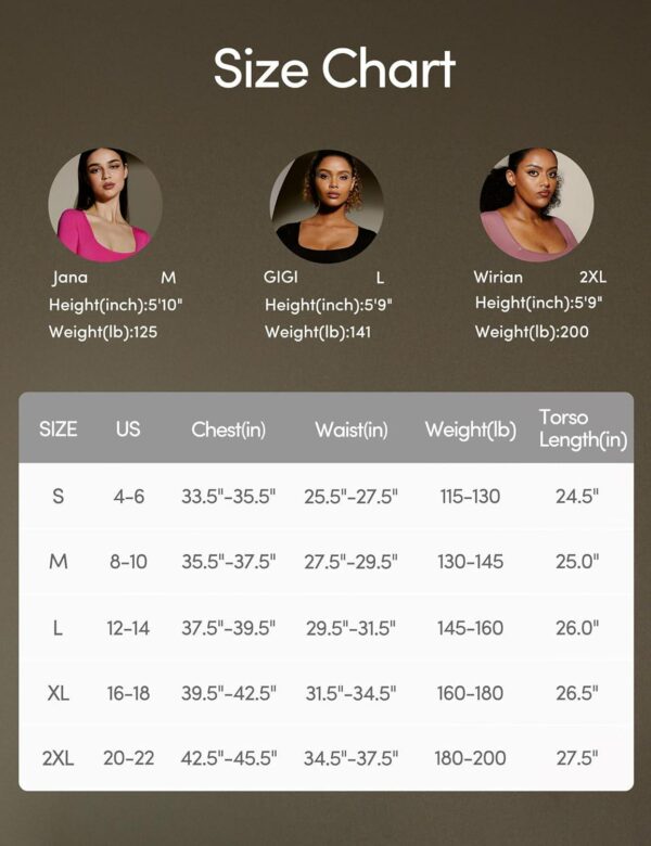 IUGA Bodysuits for Women Tummy Control Short Sleeve Square Neck Bodysuit Women's Slimming Basic Body Suit Tops - Image 5