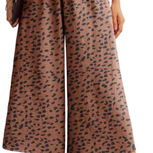 IWOLLENCE Women flowy loose Wide Leg Pant summer beach casual trousers high waist Adjustable Knot Business Work Casual Pants