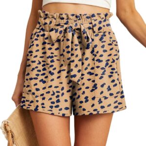 IWOLLENCE Womens Shorts with Pockets Summer Casual Shorts for Women Waist Casual Lightweight Adjustable Tie Knot Loose
