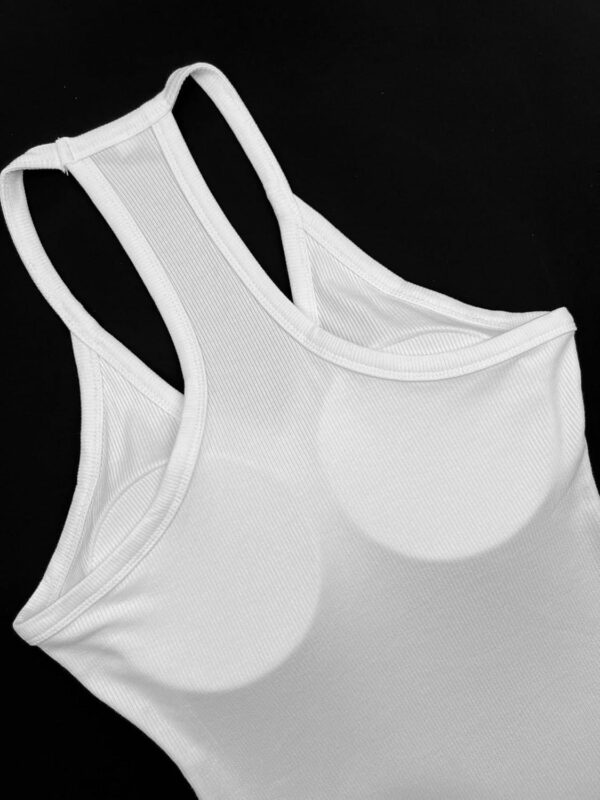 Jar of Love Workout Tank Tops V Neck Racerback Tank Top for Women with Built in Bra Ribbed Tank Fitted Basic Cami Tops - Image 3