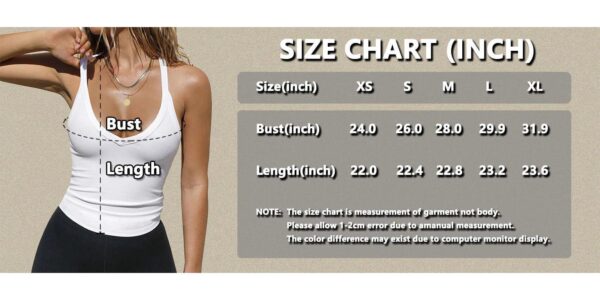 Jar of Love Workout Tank Tops V Neck Racerback Tank Top for Women with Built in Bra Ribbed Tank Fitted Basic Cami Tops - Image 7