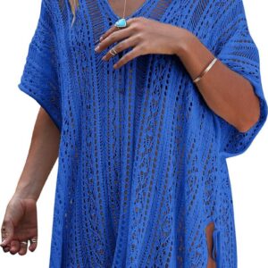 Jeasona Women s Bathing Suit Cover Up for Beach Pool Swimwear Crochet Dress