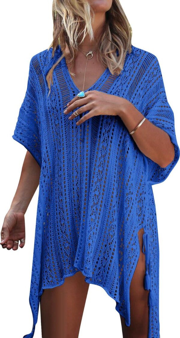 Jeasona Women s Bathing Suit Cover Up for Beach Pool Swimwear Crochet Dress