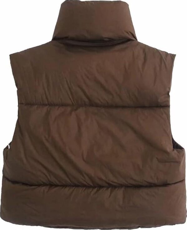 KEOMUD Women's Winter Crop Vest Lightweight Sleeveless Warm Outerwear Puffer Vest Padded Gilet - Image 2