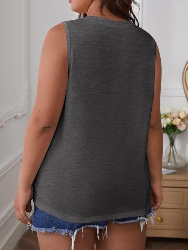 KKJ 2 Pack Womens Tank Tops Crew Neck Sleeveless Summer Cute Tops Loose Fit Basic Workout Casual Shirts 2024 Fashion Clothes - Image 5