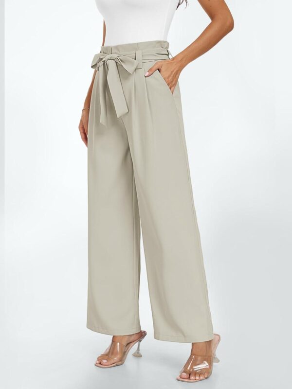 LILLUSORY Wide Leg Dress Pants Women's Paperbag High Waisted Business Casual Trousers with Removable Belt - Image 4