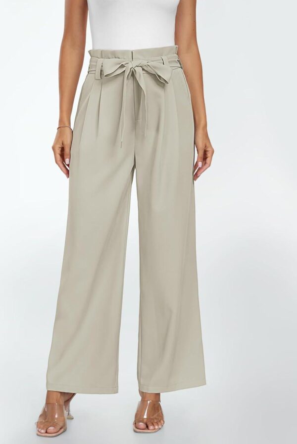 LILLUSORY Wide Leg Dress Pants Women's Paperbag High Waisted Business Casual Trousers with Removable Belt - Image 3