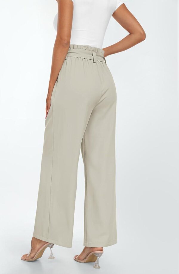 LILLUSORY Wide Leg Dress Pants Women's Paperbag High Waisted Business Casual Trousers with Removable Belt - Image 5