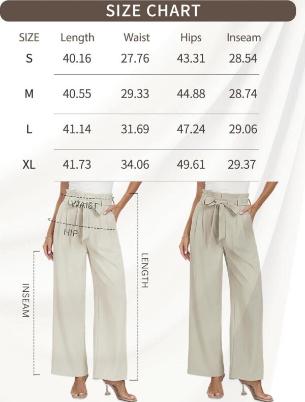 LILLUSORY Wide Leg Dress Pants Women's Paperbag High Waisted Business Casual Trousers with Removable Belt - Image 6