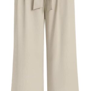 LILLUSORY Wide Leg Dress Pants Women's Paperbag High Waisted Business Casual Trousers with Removable Belt