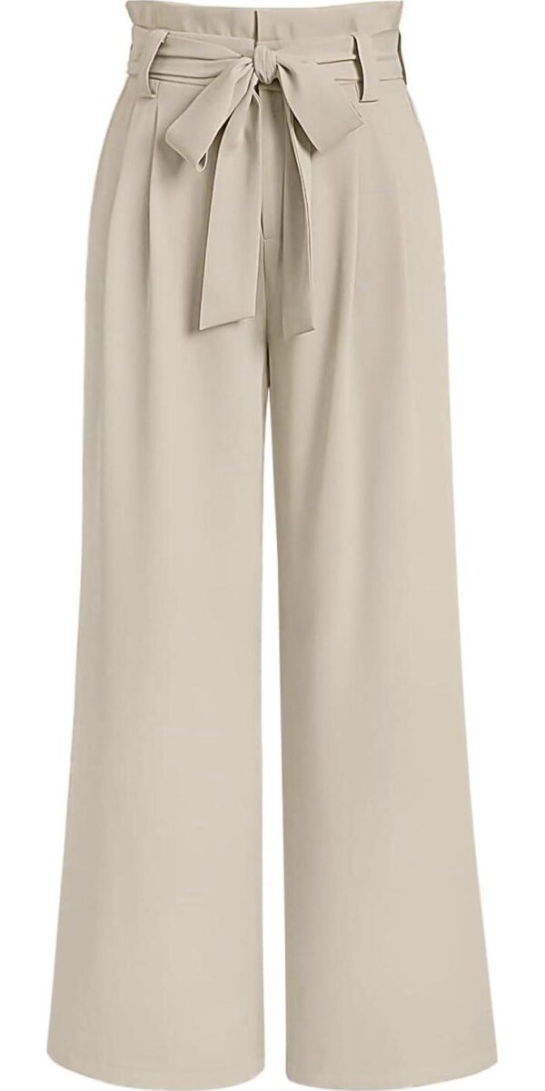 LILLUSORY Wide Leg Dress Pants Women's Paperbag High Waisted Business Casual Trousers with Removable Belt