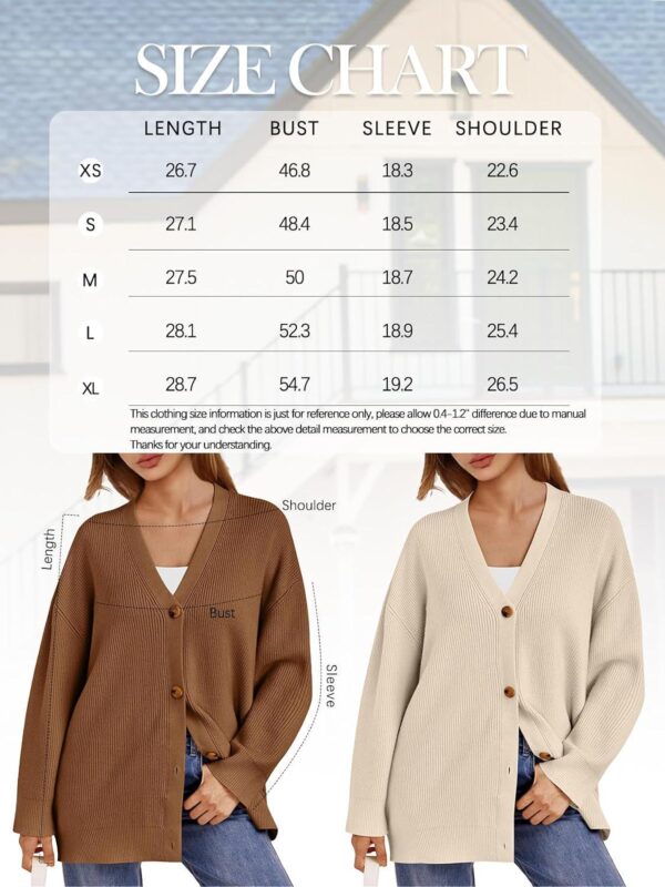 LILLUSORY Women's Cardigan 2023 Open Front Oversized Button Lightweight Sweaters V Neck Loose Cardigans Knit Outwear - Image 7