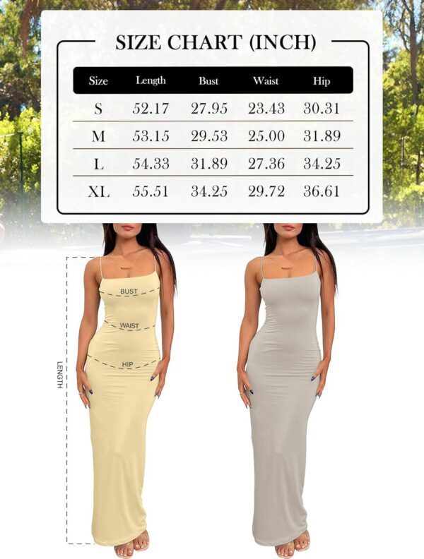 LILLUSORY Womens Summer Casual Slip Dresses Spaghetti Strap Bodycon Maxi Dress - Image 6