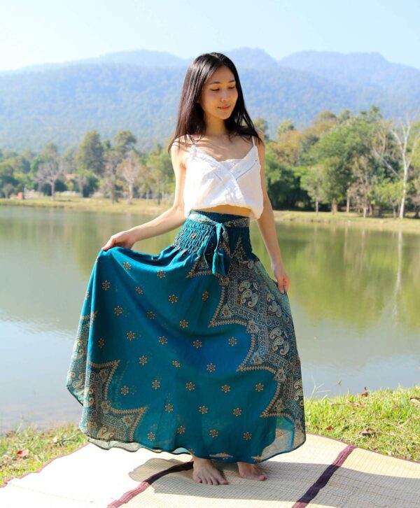 Lannaclothesdesign Women's Long Maxi Skirt Bohemian Gypsy Hippie Style Clothing Boho Skirts - Image 4