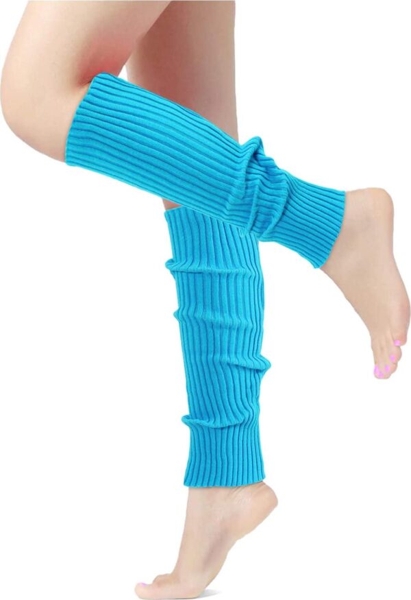Leg Warmers for Women 80s Headband Wristbands Neon Leg Warmers Set for Sport Yoga - 80s Workout Clothes 90s Outfit for Women - Image 3