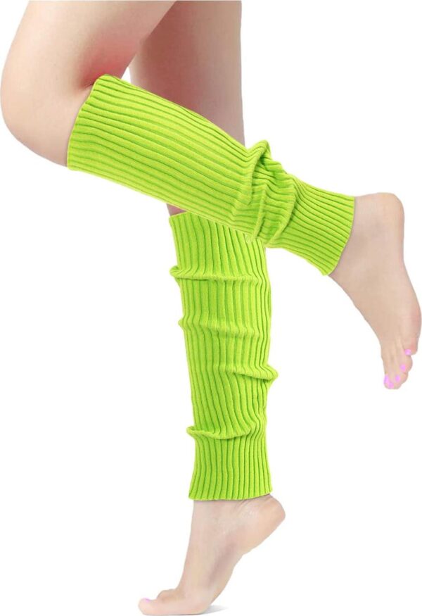 Leg Warmers for Women 80s Headband Wristbands Neon Leg Warmers Set for Sport Yoga - 80s Workout Clothes 90s Outfit for Women - Image 3