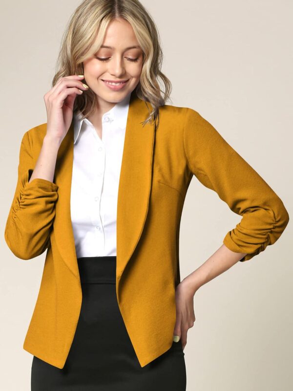 Lock and Love Women 3/4 Sleeve Blazer Open Front Cardigan Jacket Work Office Blazer - Image 3