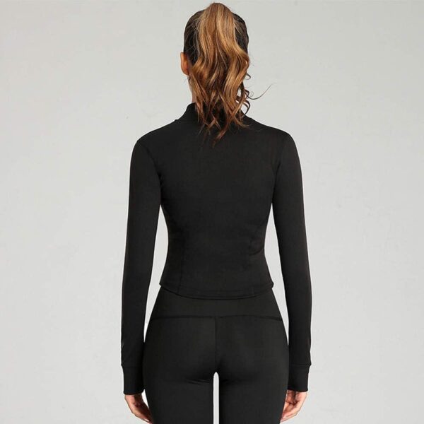 Lviefent Womens Lightweight Full Zip Running Track Jacket Workout Slim Fit Yoga Sportwear with Thumb Holes - Image 4