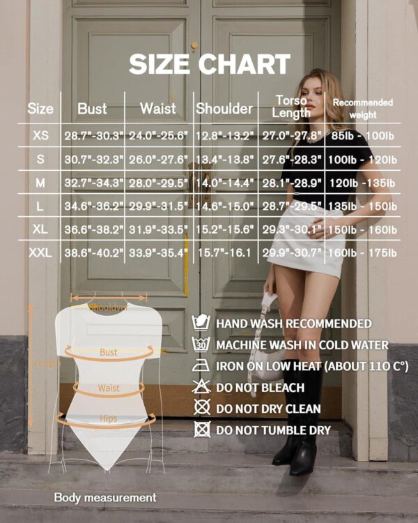 MANGOPOP Women's Round Neck Short Sleeve T Shirts Basic Bodysuits - Image 6