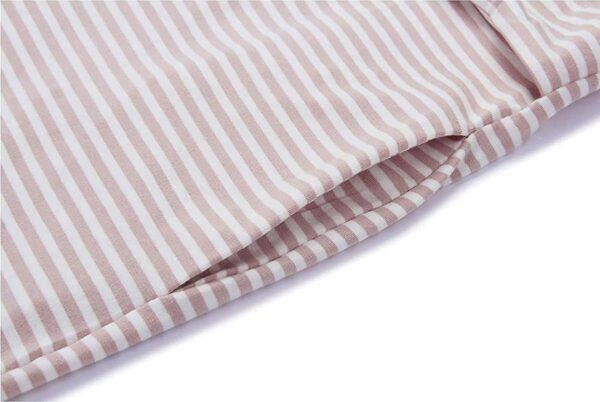 MEROKEETY Womens Summer Sleeveless Striped T Shirt Dress Casual Crew Neck Tie Waist Mini Dresses - Image 6