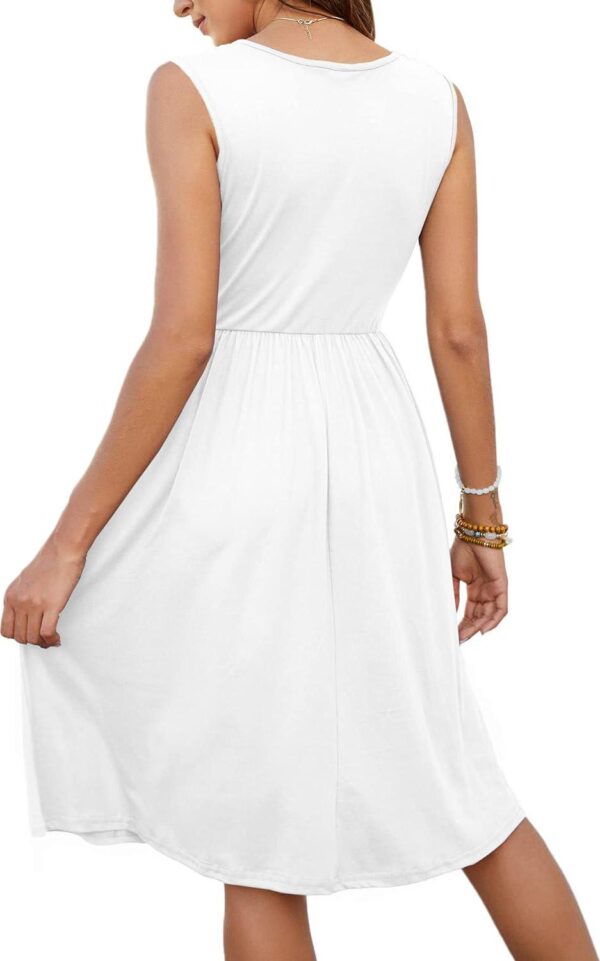 MOLERANI Women Summer Dresses Sleeveless Casual Loose Swing Button Down Midi Dress with Pockets - Image 2