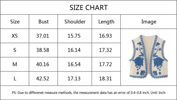 Meihuida Women Embroidered Vest Top Y2k Vintage Open Front Floral Boho Cropped Waistcoat - Image 7