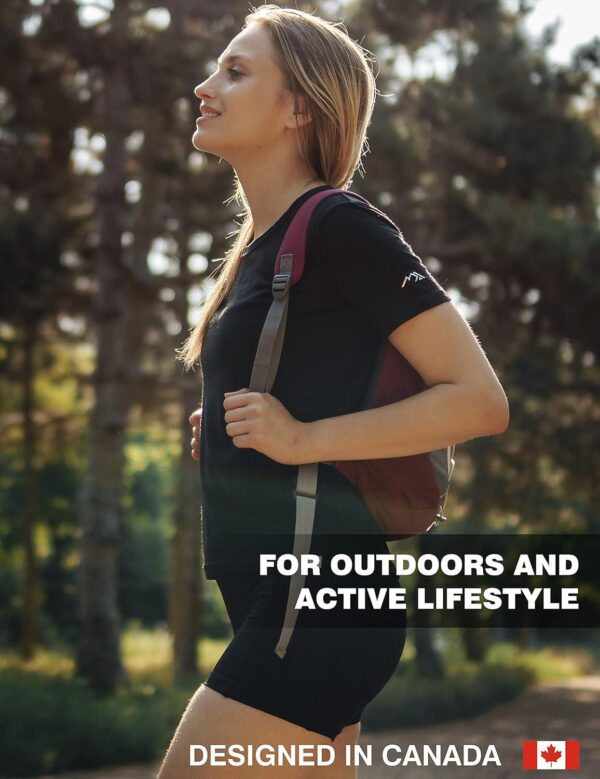 Merino.tech Merino Wool T Shirt Women - 100% Merino Wool Base Layer Women Short Sleeve Tee + Merino Wool Hiking Socks - Image 4
