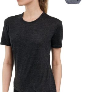 Merino.tech Merino Wool T Shirt Women - 100% Merino Wool Base Layer Women Short Sleeve Tee + Merino Wool Hiking Socks