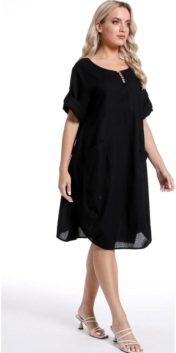 Minibee Women's Ruffle Oversize Casual Midi Dresses with Pockets - Image 6