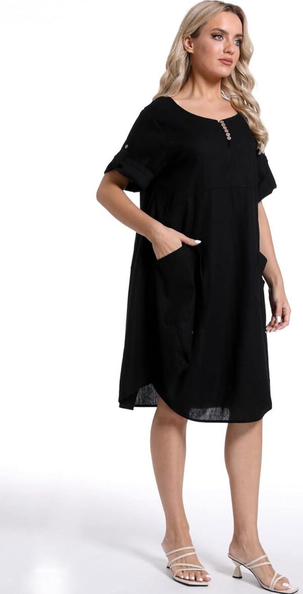 Minibee Women's Ruffle Oversize Casual Midi Dresses with Pockets - Image 5