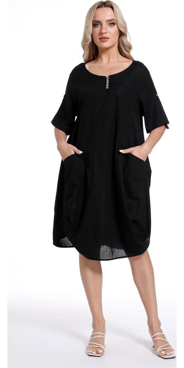 Minibee Women's Ruffle Oversize Casual Midi Dresses with Pockets - Image 4