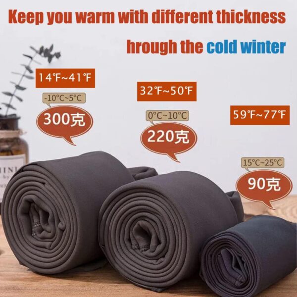 Mitid Fleece Lined Tights Women Leggings Thermal Pantyhose Fake Translucent Opaque High Waisted Winter Warm Sheer Tight - Image 5