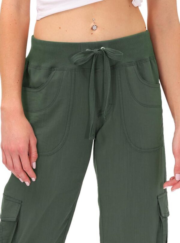 MoFiz Womens Capris with Pockets Loose Fit Casual Capri Pants Dressy Lightweight Ladies Baggy Cargo Pants for Hiking - Image 3