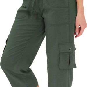 MoFiz Womens Capris with Pockets Loose Fit Casual Capri Pants Dressy Lightweight Ladies Baggy Cargo Pants for Hiking