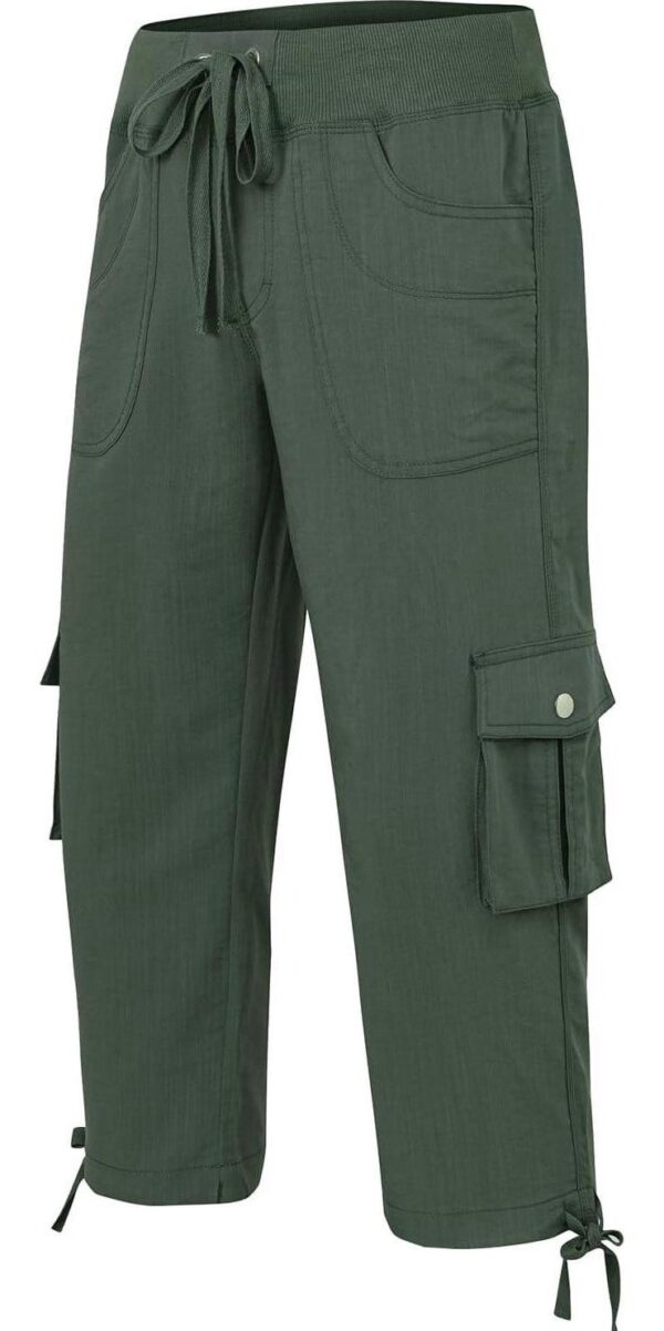 MoFiz Womens Capris with Pockets Loose Fit Casual Capri Pants Dressy Lightweight Ladies Baggy Cargo Pants for Hiking - Image 2