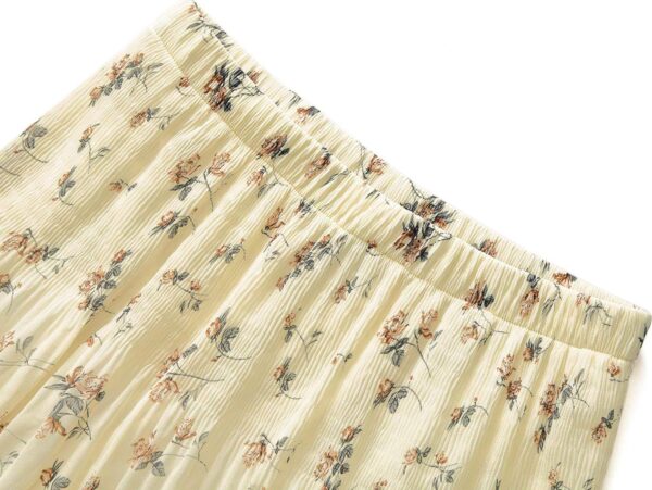 NASHALYLY Women's Chiffon Elastic High Waist Pleated A-Line Flared Maxi Skirts - Image 3