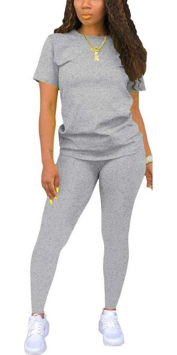 Nimsruc Biker Short Sets Women 2 Piece Outfits Summer Short Sleeve Jogger Tracksuit - Image 3