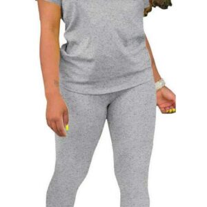 Nimsruc Biker Short Sets Women 2 Piece Outfits Summer Short Sleeve Jogger Tracksuit