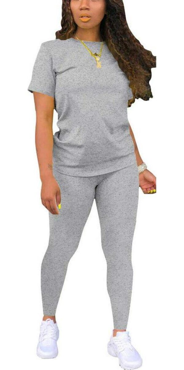 Nimsruc Biker Short Sets Women 2 Piece Outfits Summer Short Sleeve Jogger Tracksuit
