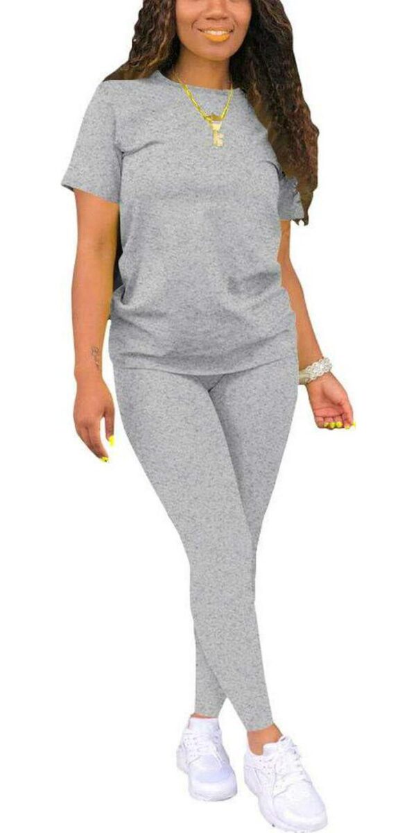 Nimsruc Biker Short Sets Women 2 Piece Outfits Summer Short Sleeve Jogger Tracksuit - Image 2