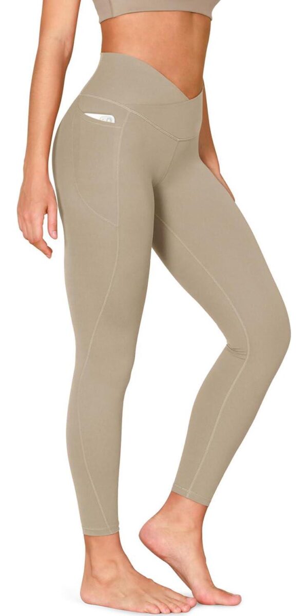 ODODOS ODCLOUD Cross Waist Leggings with Pockets for Women, 25  / 28  Buttery Soft Crossover Lounge Yoga Pants