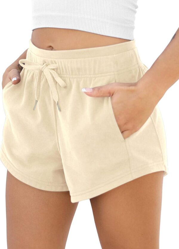 ODODOS Women's Sweat Shorts with Pockets Cotton French Terry Drawstring Summer Workout Casual Lounge Shorts