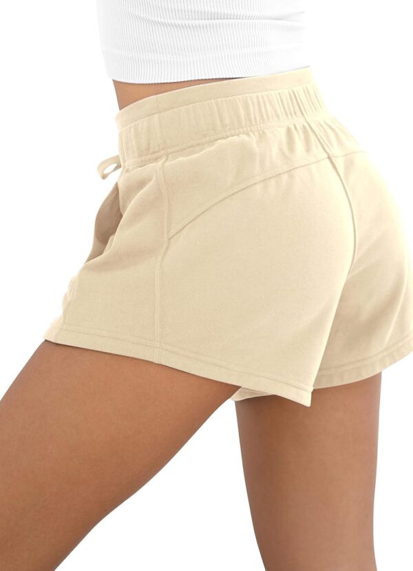 ODODOS Women's Sweat Shorts with Pockets Cotton French Terry Drawstring Summer Workout Casual Lounge Shorts - Image 2