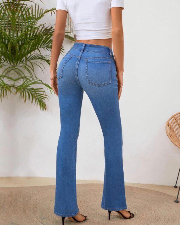 OFLUCK Women's High Rise Retro Flare Jeans Slim Fit Street Trendy Bell Bottom Jeans - Image 5