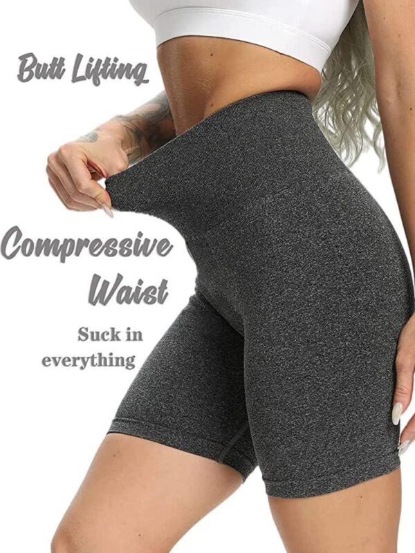 OQQ Women's 3 Piece High Waist Workout Shorts Butt Lifting Tummy Control Ruched Booty Smile Yoga Short Pants - Image 3